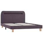 ZNTS Bed Frame with LED Taupe Fabric 120x190 cm 4FT Small Double 281092