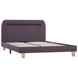 ZNTS Bed Frame with LED Taupe Fabric 120x190 cm 4FT Small Double 281092