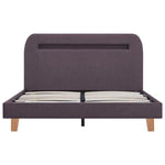 ZNTS Bed Frame with LED Taupe Fabric 120x190 cm 4FT Small Double 281092