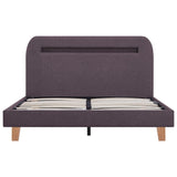 ZNTS Bed Frame with LED Taupe Fabric 120x190 cm 4FT Small Double 281092