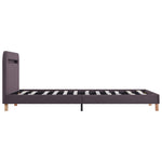 ZNTS Bed Frame with LED Taupe Fabric 120x190 cm 4FT Small Double 281092
