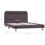 ZNTS Bed Frame with LED Taupe Fabric 120x190 cm 4FT Small Double 281092