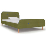 ZNTS Bed Frame Green Fabric 90x190 cm 3FT Single 281111