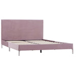 ZNTS Bed Frame Pink Fabric 120x190 cm 4FT Small Double 281137