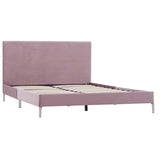 ZNTS Bed Frame Pink Fabric 120x190 cm 4FT Small Double 281137
