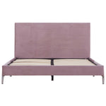 ZNTS Bed Frame Pink Fabric 120x190 cm 4FT Small Double 281137