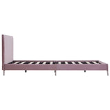 ZNTS Bed Frame Pink Fabric 120x190 cm 4FT Small Double 281137