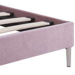 ZNTS Bed Frame Pink Fabric 120x190 cm 4FT Small Double 281137