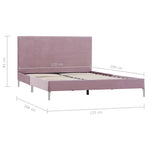 ZNTS Bed Frame Pink Fabric 120x190 cm 4FT Small Double 281137