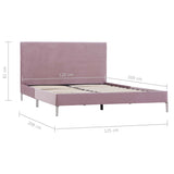 ZNTS Bed Frame Pink Fabric 120x190 cm 4FT Small Double 281137