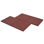 ZNTS Fall Protection Tiles 12 pcs Rubber 50x50x3 cm Red 276270