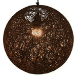 ZNTS Hanging Lamp Brown Sphere 35 cm E27 50929
