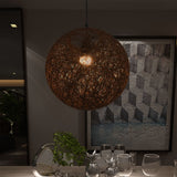 ZNTS Hanging Lamp Brown Sphere 35 cm E27 50929