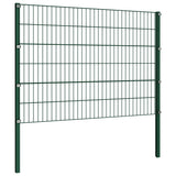 ZNTS Fence Panel with Posts Iron 1.7x1.2 m Green 144934