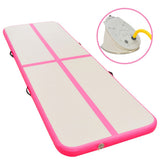 ZNTS Inflatable Gymnastics Mat with Pump 700x100x10 cm PVC Pink 91924