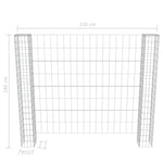 ZNTS Gabion Fence with 2 Posts Galvanised Steel and PVC 180x180 cm 143604