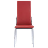 ZNTS Dining Chairs 2 pcs Red Faux Leather 281881
