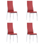 ZNTS Dining Chairs 4 pcs Red Faux Leather 281882