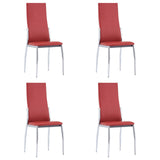 ZNTS Dining Chairs 4 pcs Red Faux Leather 281882