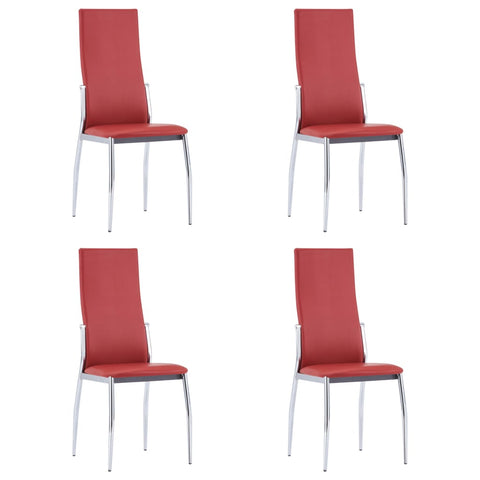 ZNTS Dining Chairs 4 pcs Red Faux Leather 281882