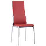 ZNTS Dining Chairs 4 pcs Red Faux Leather 281882