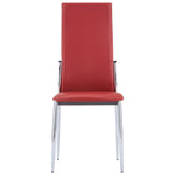 ZNTS Dining Chairs 4 pcs Red Faux Leather 281882