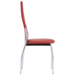 ZNTS Dining Chairs 4 pcs Red Faux Leather 281882