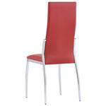 ZNTS Dining Chairs 4 pcs Red Faux Leather 281882