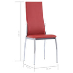 ZNTS Dining Chairs 4 pcs Red Faux Leather 281882