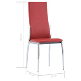 ZNTS Dining Chairs 4 pcs Red Faux Leather 281882