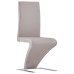 ZNTS Dining Chairs with Zigzag Shape 2 pcs Cappuccino Faux Leather 281896