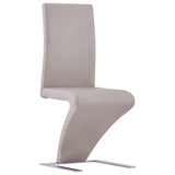 ZNTS Dining Chairs with Zigzag Shape 2 pcs Cappuccino Faux Leather 281896