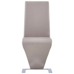 ZNTS Dining Chairs with Zigzag Shape 2 pcs Cappuccino Faux Leather 281896
