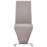 ZNTS Dining Chairs with Zigzag Shape 2 pcs Cappuccino Faux Leather 281896