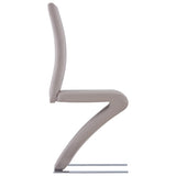ZNTS Dining Chairs with Zigzag Shape 2 pcs Cappuccino Faux Leather 281896