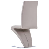 ZNTS Dining Chairs with Zigzag Shape 2 pcs Cappuccino Faux Leather 281896