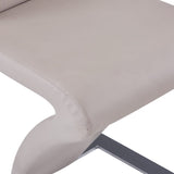 ZNTS Dining Chairs with Zigzag Shape 2 pcs Cappuccino Faux Leather 281896