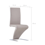 ZNTS Dining Chairs with Zigzag Shape 2 pcs Cappuccino Faux Leather 281896