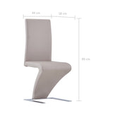 ZNTS Dining Chairs with Zigzag Shape 2 pcs Cappuccino Faux Leather 281896