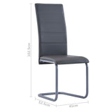 ZNTS Cantilever Dining Chairs 4 pcs Grey Faux Leather 281902