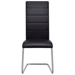 ZNTS Cantilever Dining Chairs 4 pcs Black Faux Leather 281910