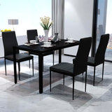 ZNTS 5 Piece Dining Table Set Black 281911