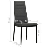 ZNTS Dining Chairs 2 pcs Dark Grey Fabric 281930
