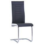 ZNTS Cantilever Dining Chairs 4 pcs Black Faux Leather 281943