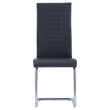 ZNTS Cantilever Dining Chairs 4 pcs Black Faux Leather 281943