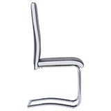 ZNTS Cantilever Dining Chairs 4 pcs Black Faux Leather 281943