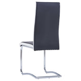 ZNTS Cantilever Dining Chairs 4 pcs Black Faux Leather 281943