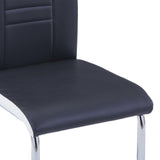 ZNTS Cantilever Dining Chairs 4 pcs Black Faux Leather 281943