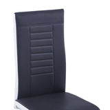 ZNTS Cantilever Dining Chairs 4 pcs Black Faux Leather 281943