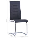 ZNTS Cantilever Dining Chairs 4 pcs Black Faux Leather 281943